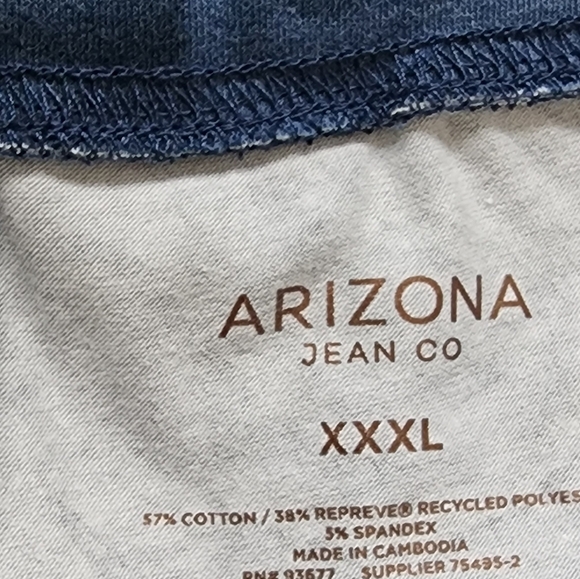 Arizona Jean Co. High Rise Crossover Waist Flared Leg Blue Tie Dye Legging Sz 3X - Picture 8 of 9